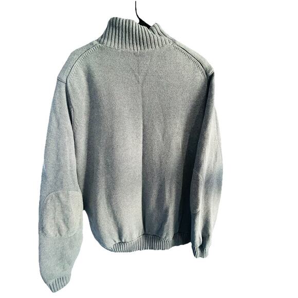 Tommy Hilfiger (XL) Jacket Mens Extra Large Zip Gray Fleece Elbow Patches Heavy - Picture 10 of 16